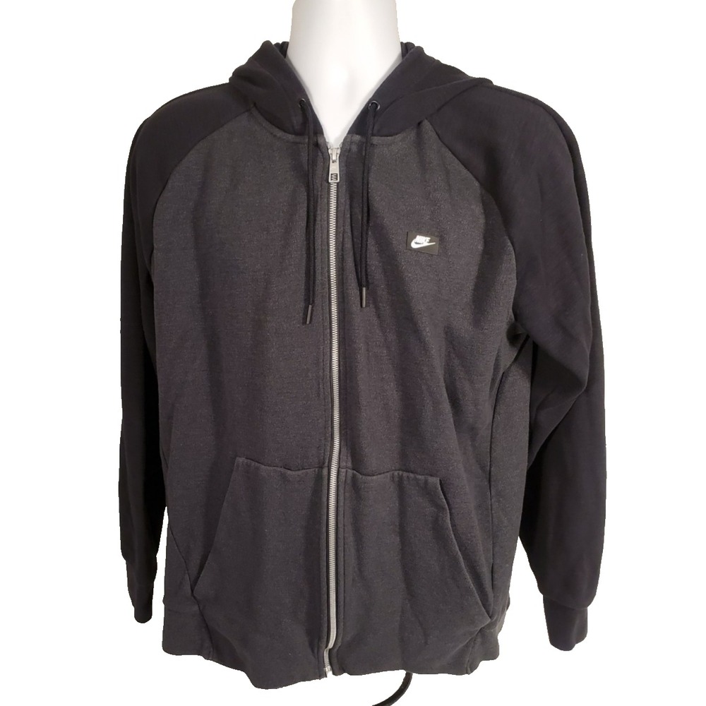 Nike Jacket Mens XL Black Full Zip Hoodie Fleece Jacket‎
